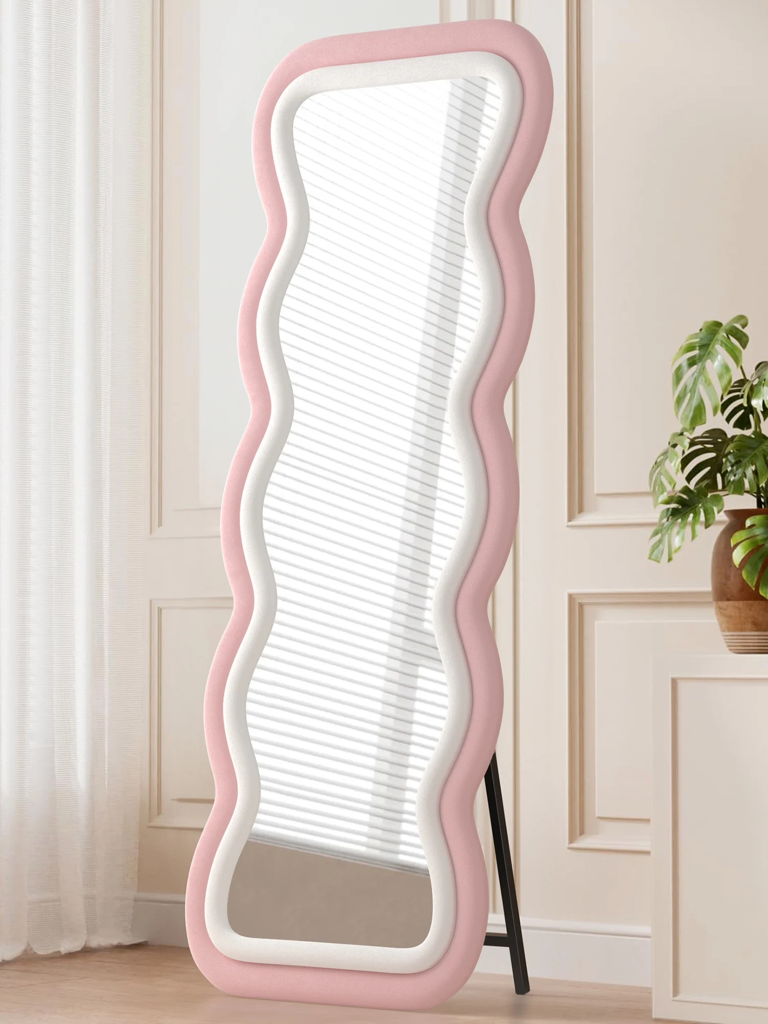 Nefoso Wavy Full Length Mirror, Freestanding Floor Mirror with Stand, 65"x24" Wall Mounted Mirror... | Walmart (US)