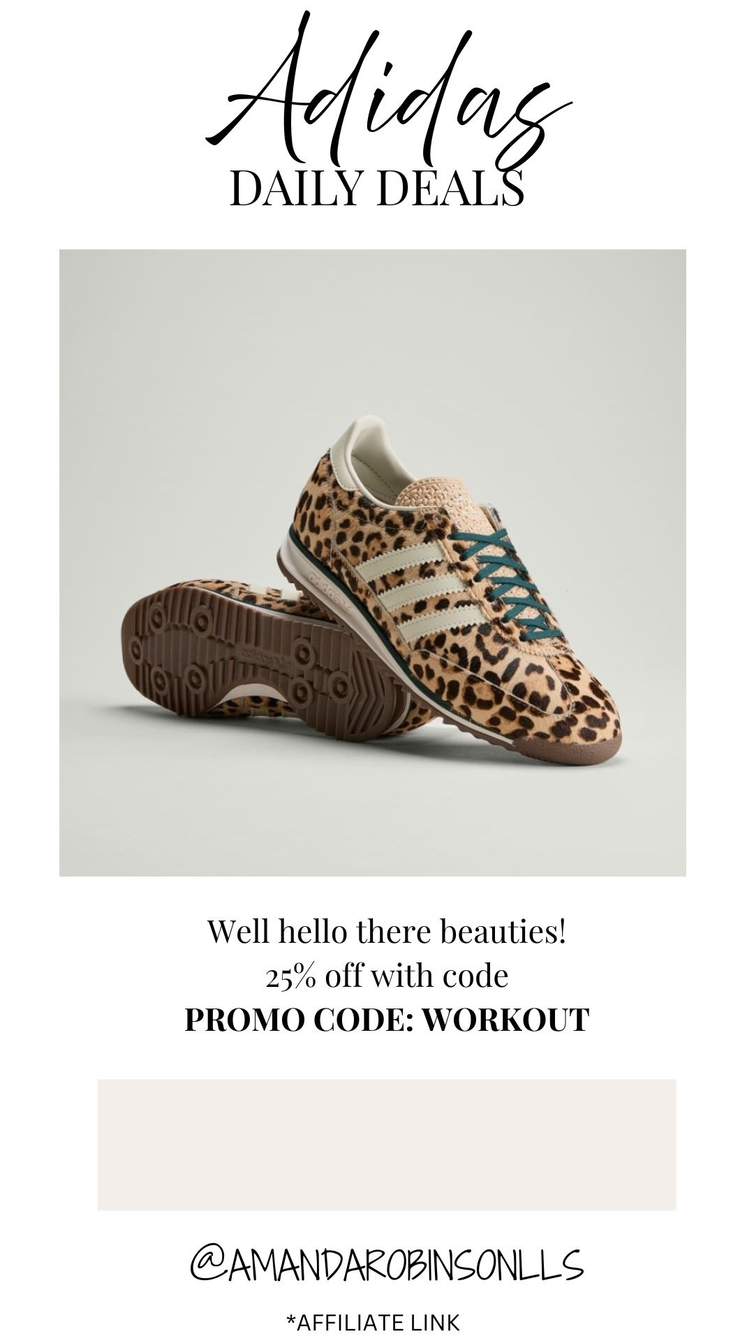 Adidas 25% off
Code: workout
