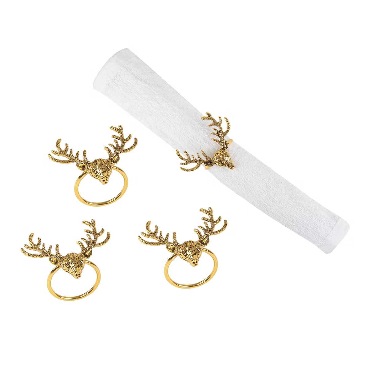 C&F Home Bronze Deer Head Decorative Napkin Ring, Set of 4 | Target