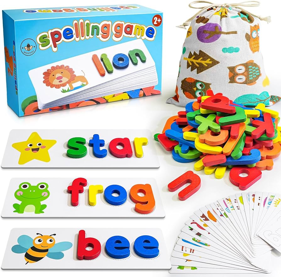 BEESTECH Alphabet ABC Learning Educational Toys for 3 4 5 Years Old Boys Girls, Wooden Puzzle Fla... | Amazon (US)