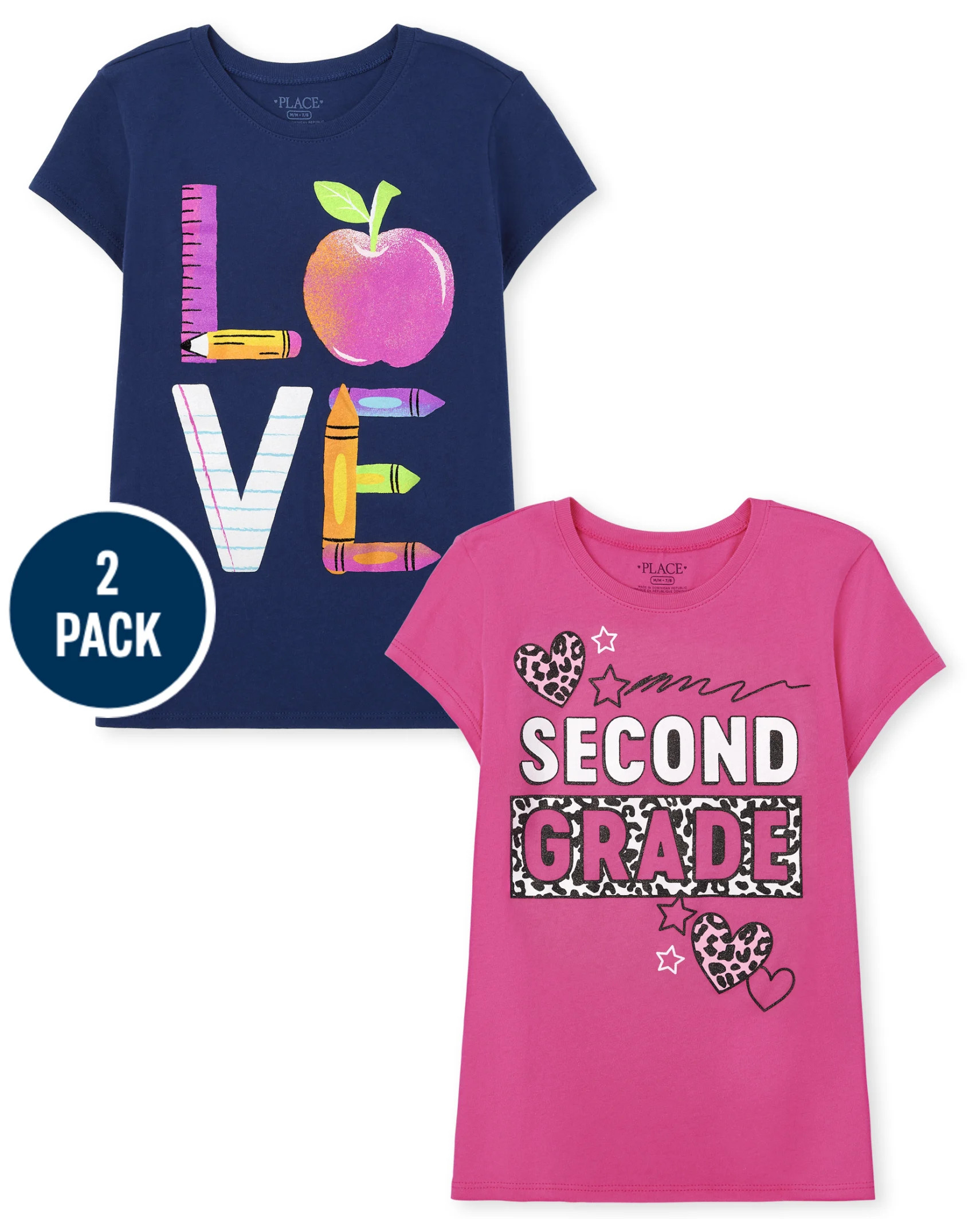 Girls Second Grade Graphic Tee 2-Pack - multi color 2 | The Children's Place