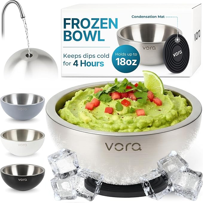 18oz Dip Chiller Bowl | Stainless Steel Chilled Dip Bowl for Dips, Guacamole, Hummus, Salsa | Ins... | Amazon (US)