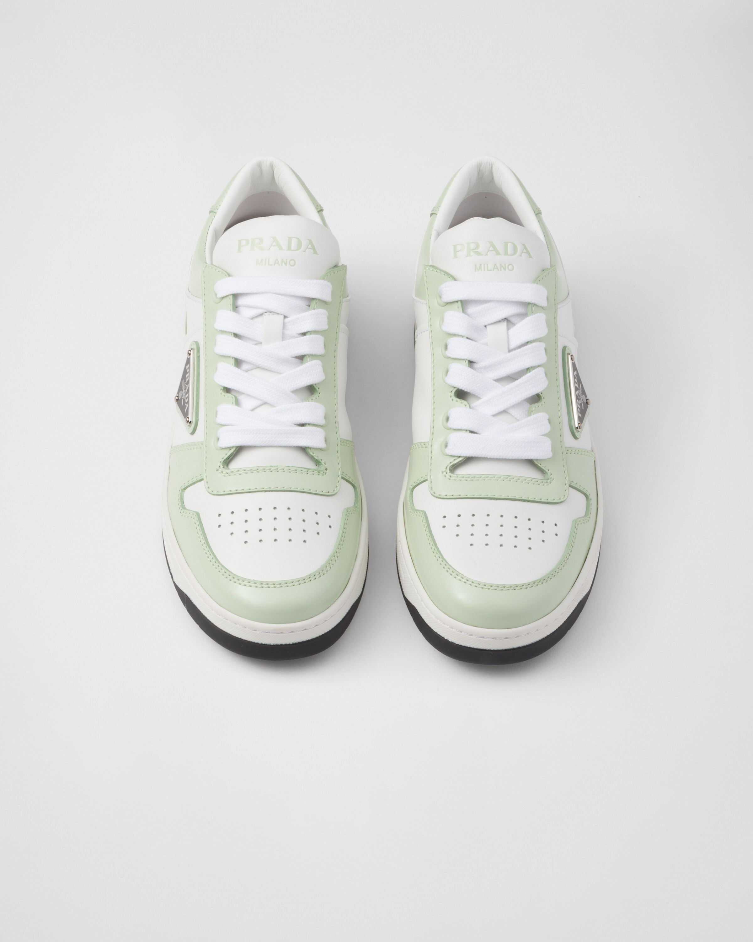 Downtown leather sneakers | Prada US