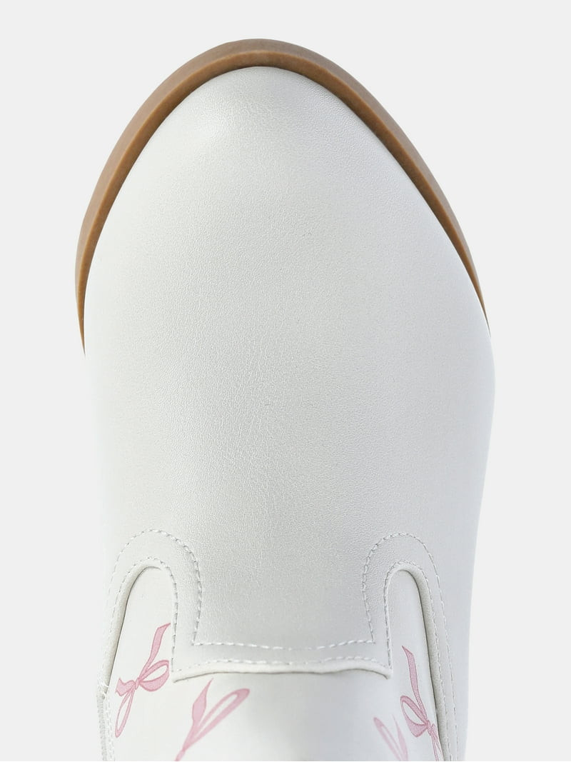 Wonder Nation Girls Bow Print Western Cowgirl Boots | Walmart (US)