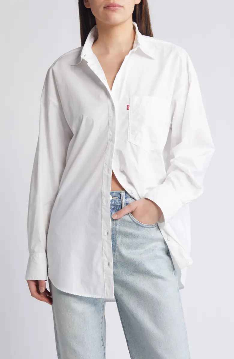 Lola Oversize Cotton Poplin Button-Up Shirt | Nordstrom