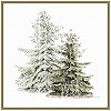 Amanti Art Framed Canvas Wall Art Print Vintage Wooded Holiday Trees in Snow by Katie Pertiet (22... | Amazon (US)