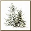 Amanti Art Framed Canvas Wall Art Print Vintage Wooded Holiday Trees in Snow by Katie Pertiet (22... | Amazon (US)