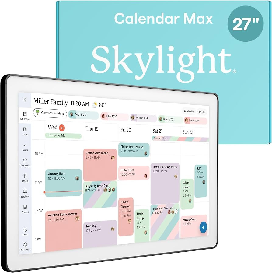 Skylight Calendar Max: 27-Inch Smart Digital Calendar & Chore Chart, Family Organizer with Intera... | Amazon (US)