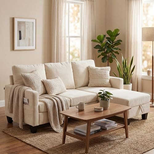Furnimart Modern Small 3-Seater Sofa Set with Storage Ottoman, Compact Couch for Small Space, Che... | Amazon (US)