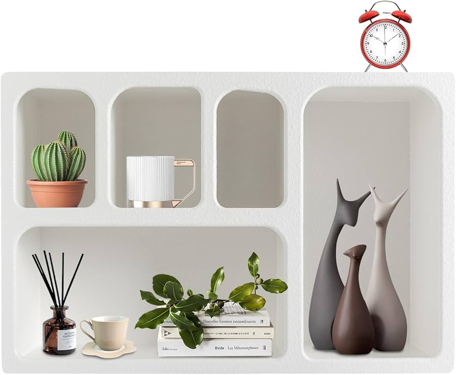 Wall Mounted Storage Cabinet, 5 Compartments White Cabinet Floating Cabinet for Wall for Bathroom... | Amazon (US)