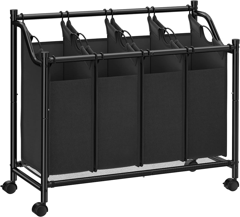 Amazon.com: SONGMICS Laundry Sorter, Rolling Laundry Basket with 4 Removable Bags, Laundry Hamper... | Amazon (US)