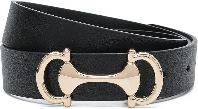 WANTESS Women Belts for Jeans Dresses Skinny Waist Belt with Gold Buckle Thin Belts for Ladies | Amazon (US)