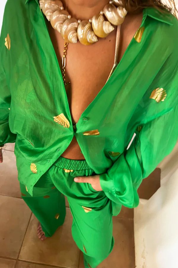 Green Shell Oversized Shirt | Never Fully Dressed (UK & IE)