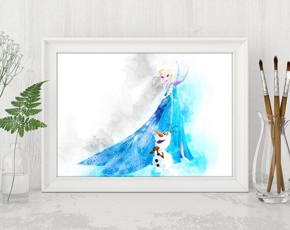 Princess Elsa Frozen Digital Art INSTANT DOWNLOAD Printable Frozen Art Birthday Party Decor Disne... | Etsy (US)