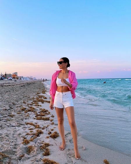 Miami Beach outfit 🤍

• Athleta white bathing suit - link to other styles
• agolde white shorts 
• sunglasses

Resort  / travel / beach / Miami / shorts / bathing suit 

#LTKtravel #LTKSeasonal #LTKswim
