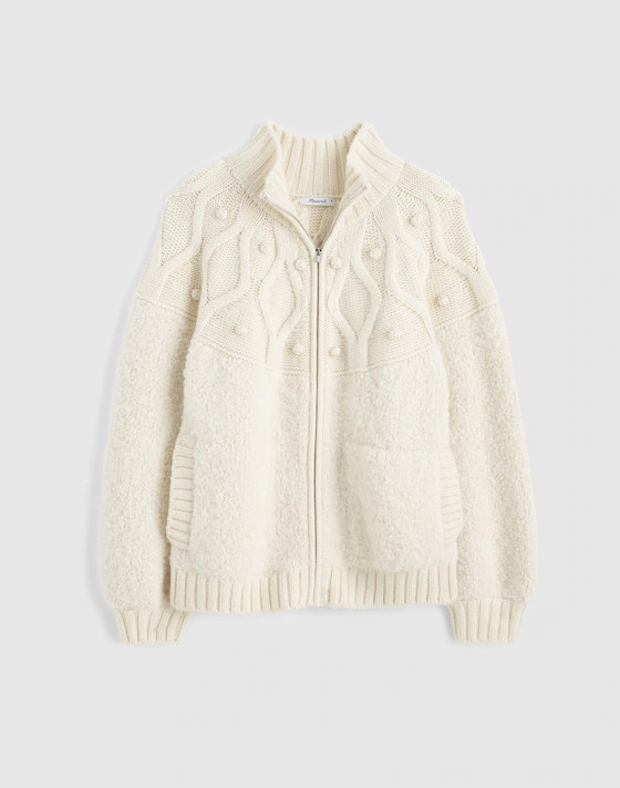 Zip-Front Mockneck Cardigan | Madewell