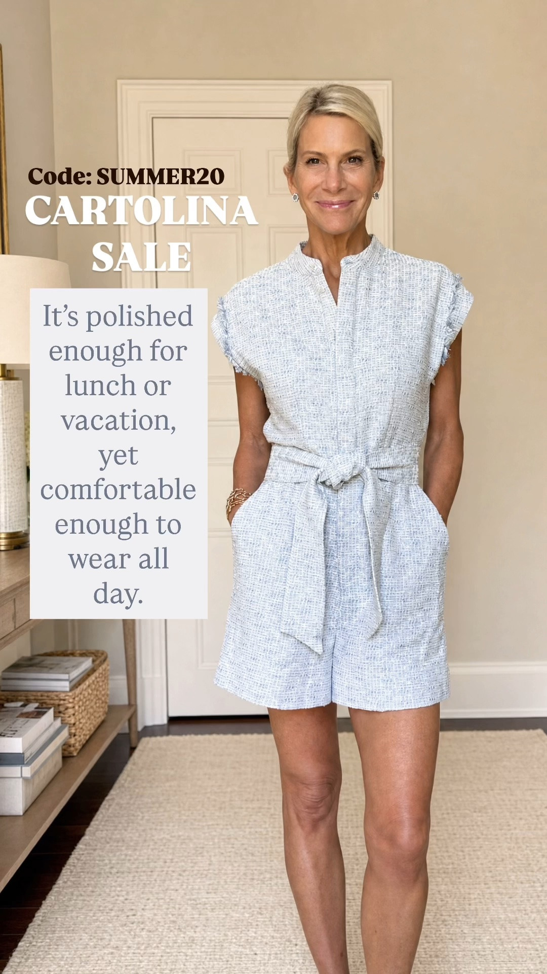 ✨ It’s currently on sale! Use code SUMMER20 to save

This Cartolina romper is one of my favorite one-and-done outfits. The belted waist creates a flattering shape, the textured fabric feels elevated, and the pockets are always a bonus. It’s polished enough for lunch or vacation, yet comfortable enough to wear all day.

❤️ Heart = Support my posts
📌 Save = Get sale & restock alerts
🛍️ Follow me on LTK for more effortless everyday style.

#LTKootd #LTKOver40 #LTKSaleAlert