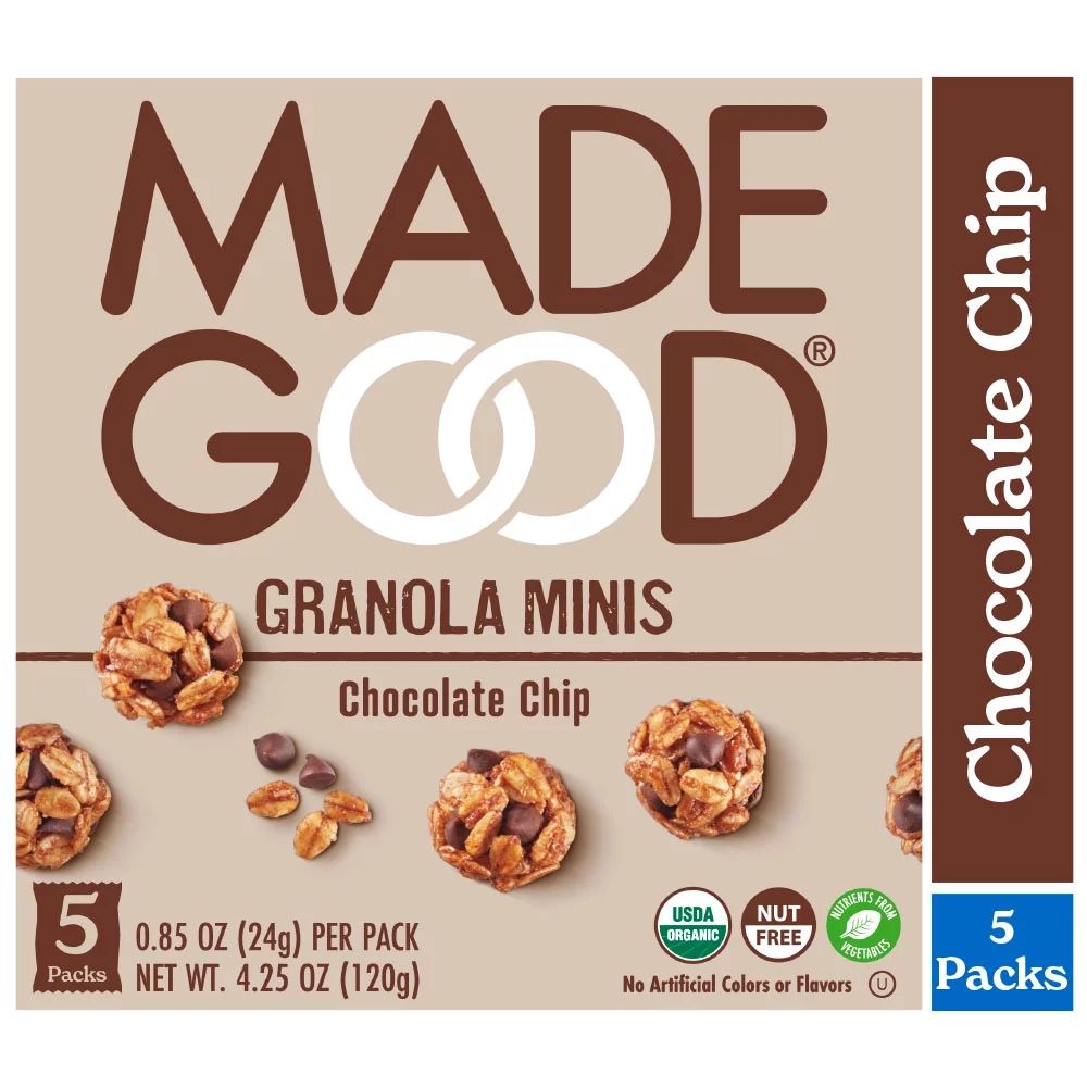 MadeGood Chocolate Chip Granola Minis, 5 Count Box, 0.85 oz Each | Walmart (US)