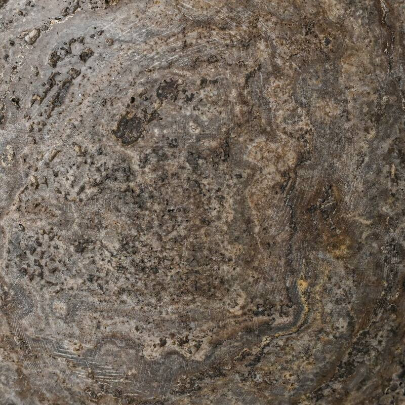 Grey Travertine Sq. Bowl Sm. | Overstock