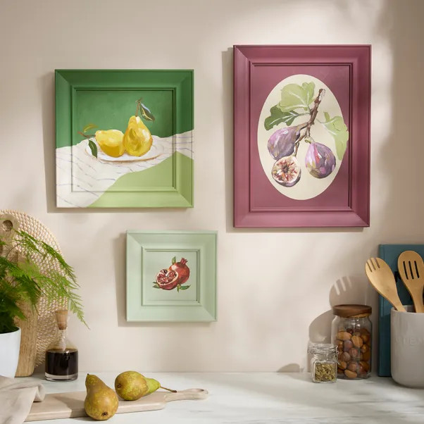 Set Of 3 Food Handpainted Wall Art | Dunelm