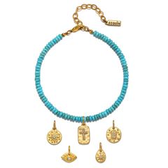 Turquoise Color Karma Customizable Anklet | Sequin