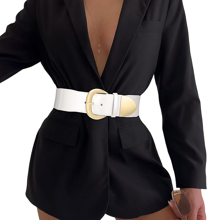 Women Wide Elastic Waist Belt for Dresses Fashion Thick Stretchy Belt for Trendy | Amazon (US)