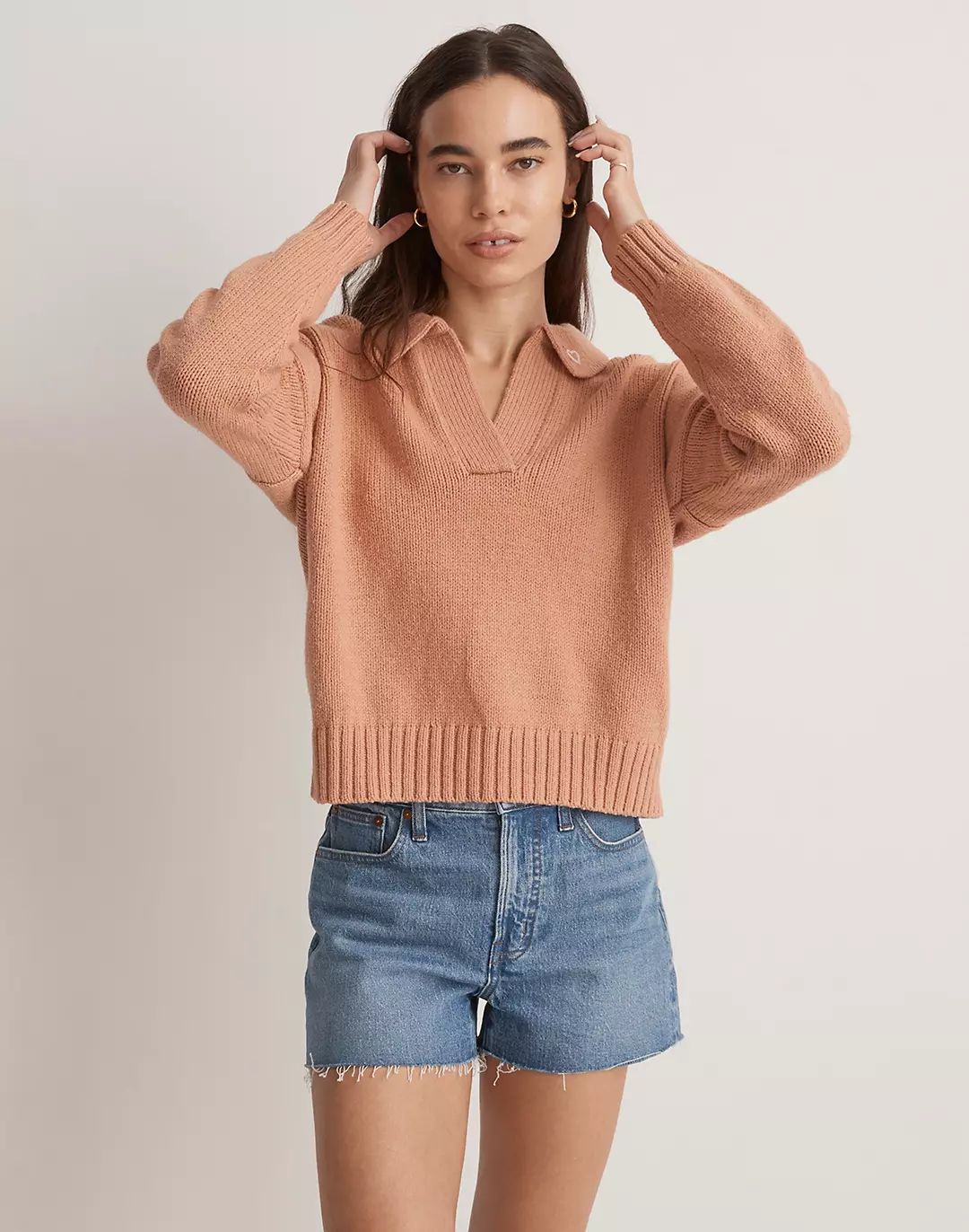 Heart-Embroidered Polo Sweater | Madewell