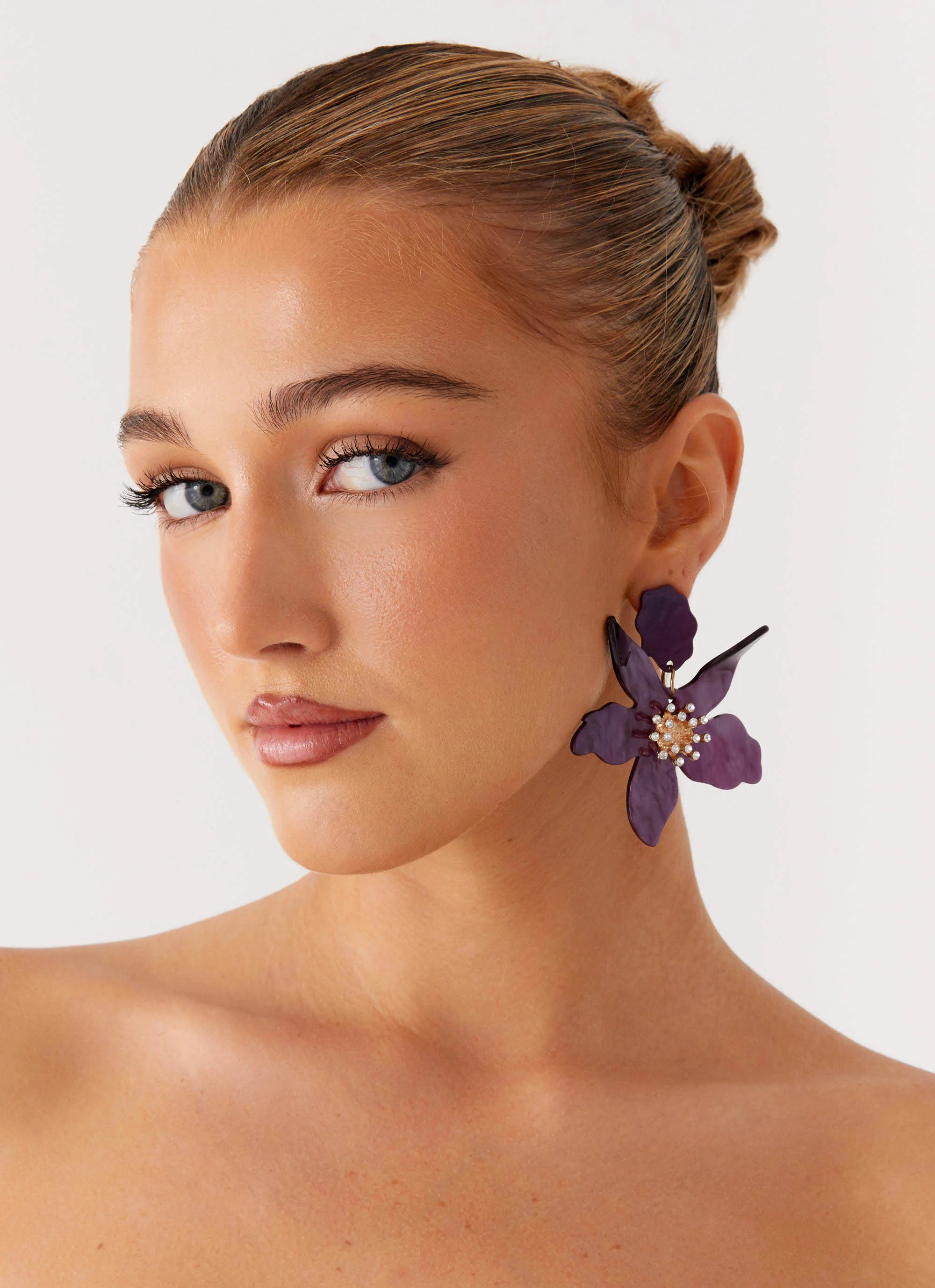 Siesta Flower Earrings - Purple | Peppermayo (Global)