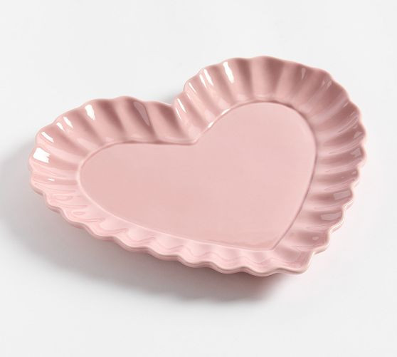 Heirloom Scalloped Heart Stoneware Serving Platter | Pottery Barn (US)