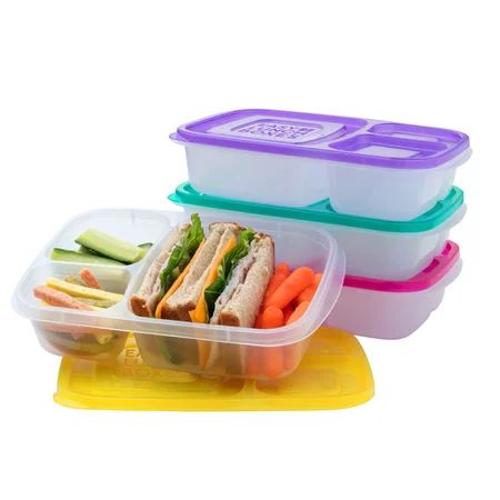 EasyLunchboxes® - Bento Lunch Boxes - Reusable 3-Compartment Food Containers for School Work and Tra | Walmart (US)