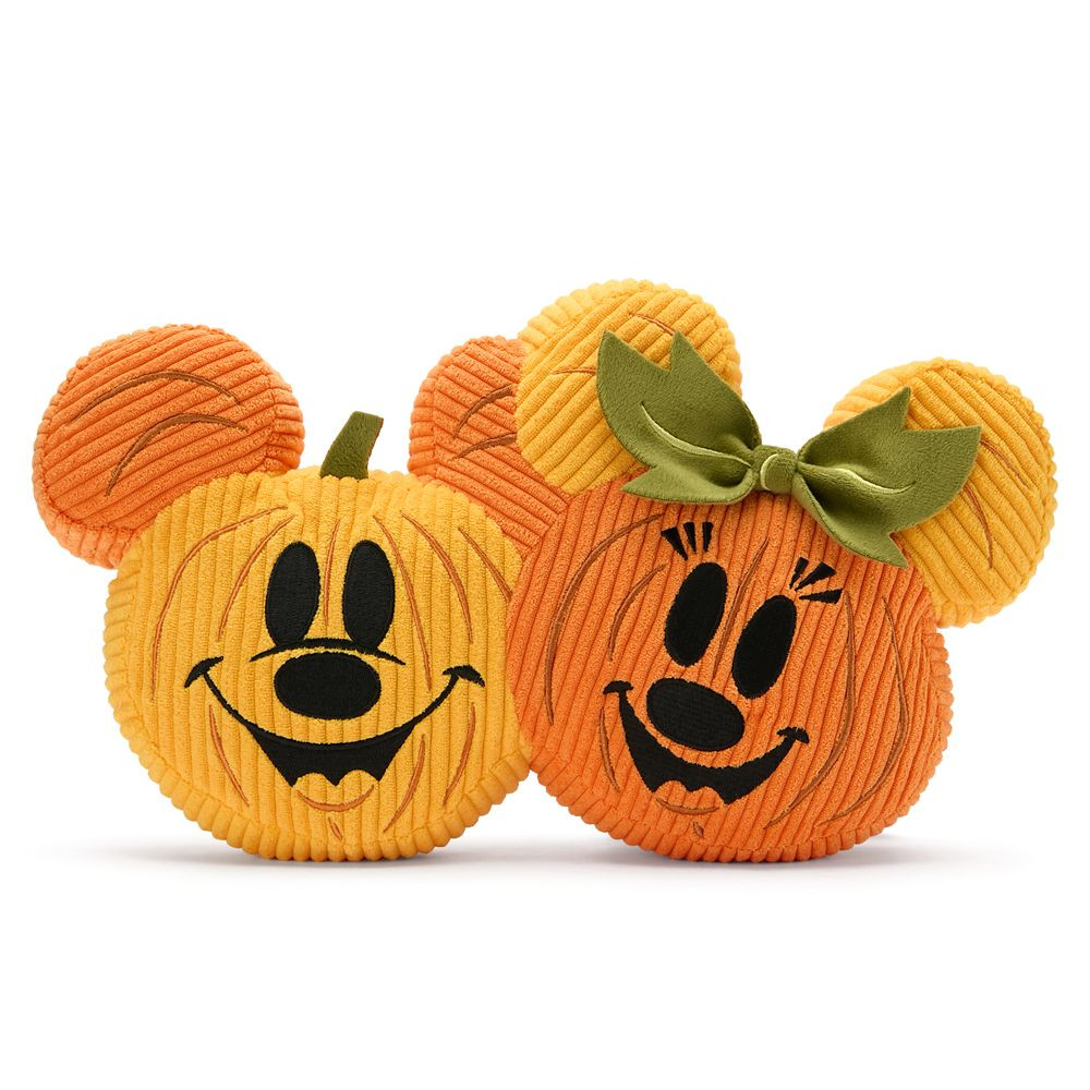 Mickey and Minnie Mouse Pumpkin Halloween Throw Pillow | Disney Store