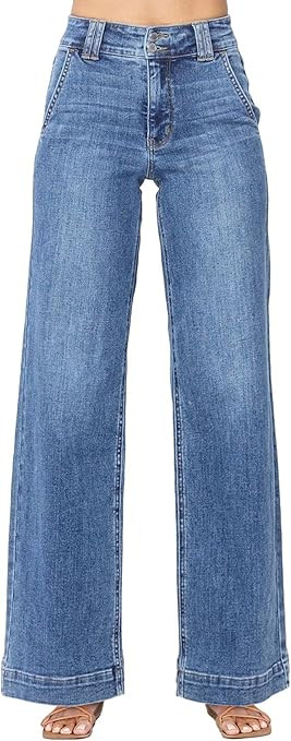 Astylish Women's High Waisted Wide Leg Straight Jeans | Amazon (US)