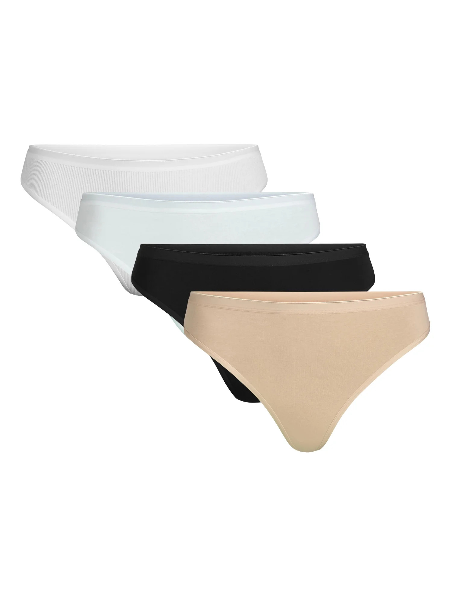 Joyspun Women's Cotton Thong Panties, 6-Pack, Sizes S-3XL | Walmart (US)