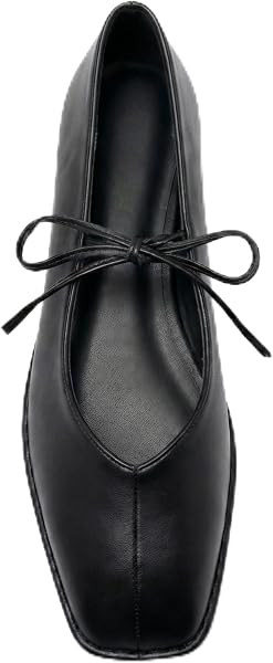Lace Up Square Toe Ballet Flats for Women Cute Bow Slip On Mary Jane Flats | Amazon (US)