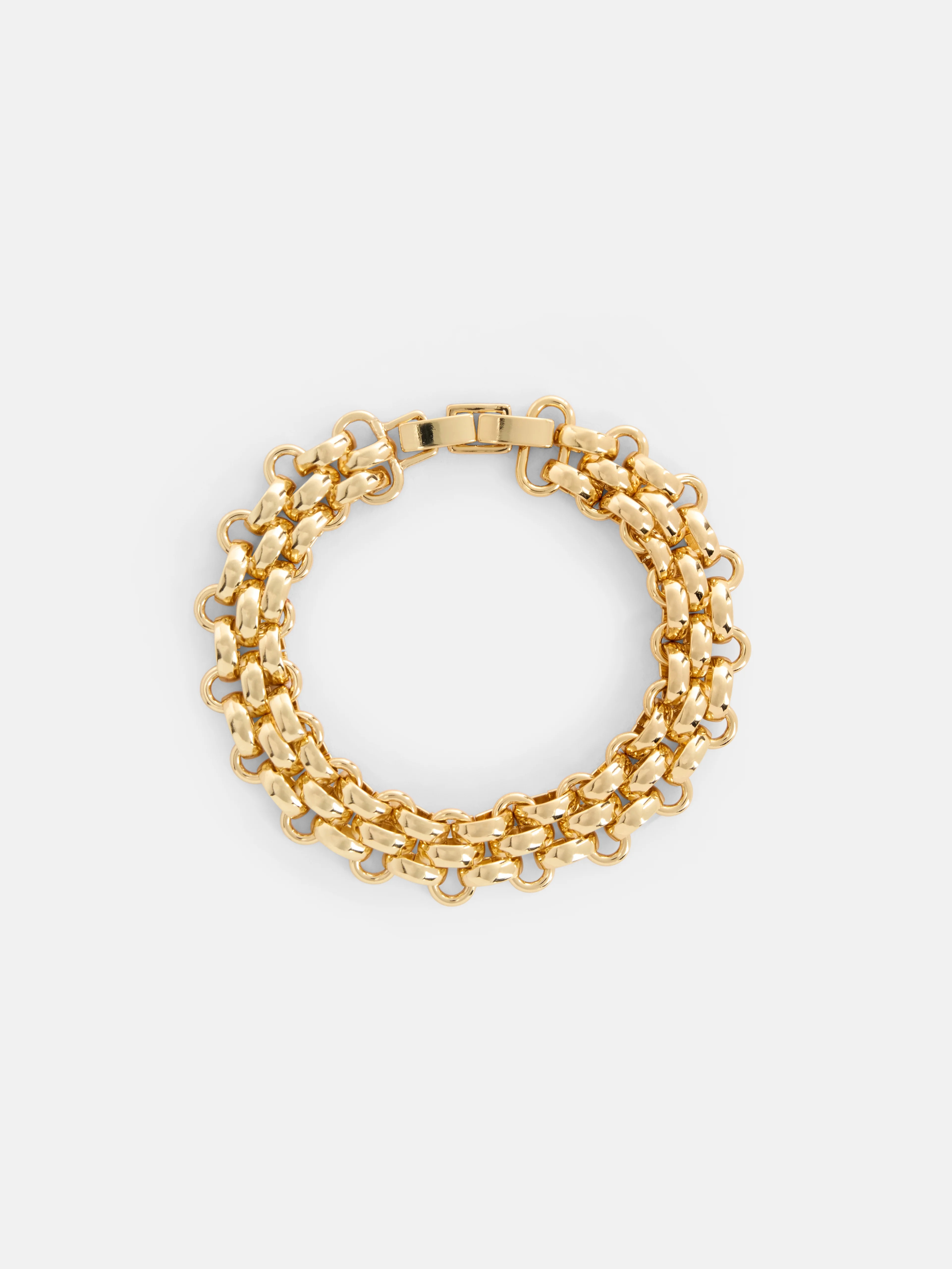 Free Assembly Women's Goldtone Chunky Link Bracelet, 7.5" + .5" Clasp | Walmart (US)