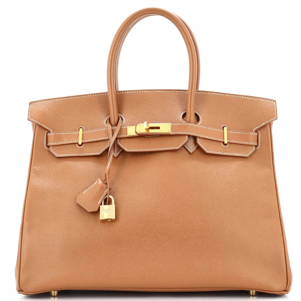 Hermes Birkin Handbag Brown Courchevel with Gold Hardware 35 Brown 142641109 | Rebag