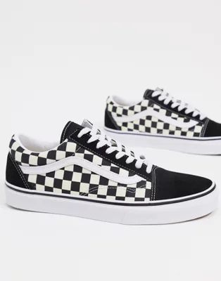 Vans - Old Skool - Geruite sneakers in zwart/wit | ASOS (Global)