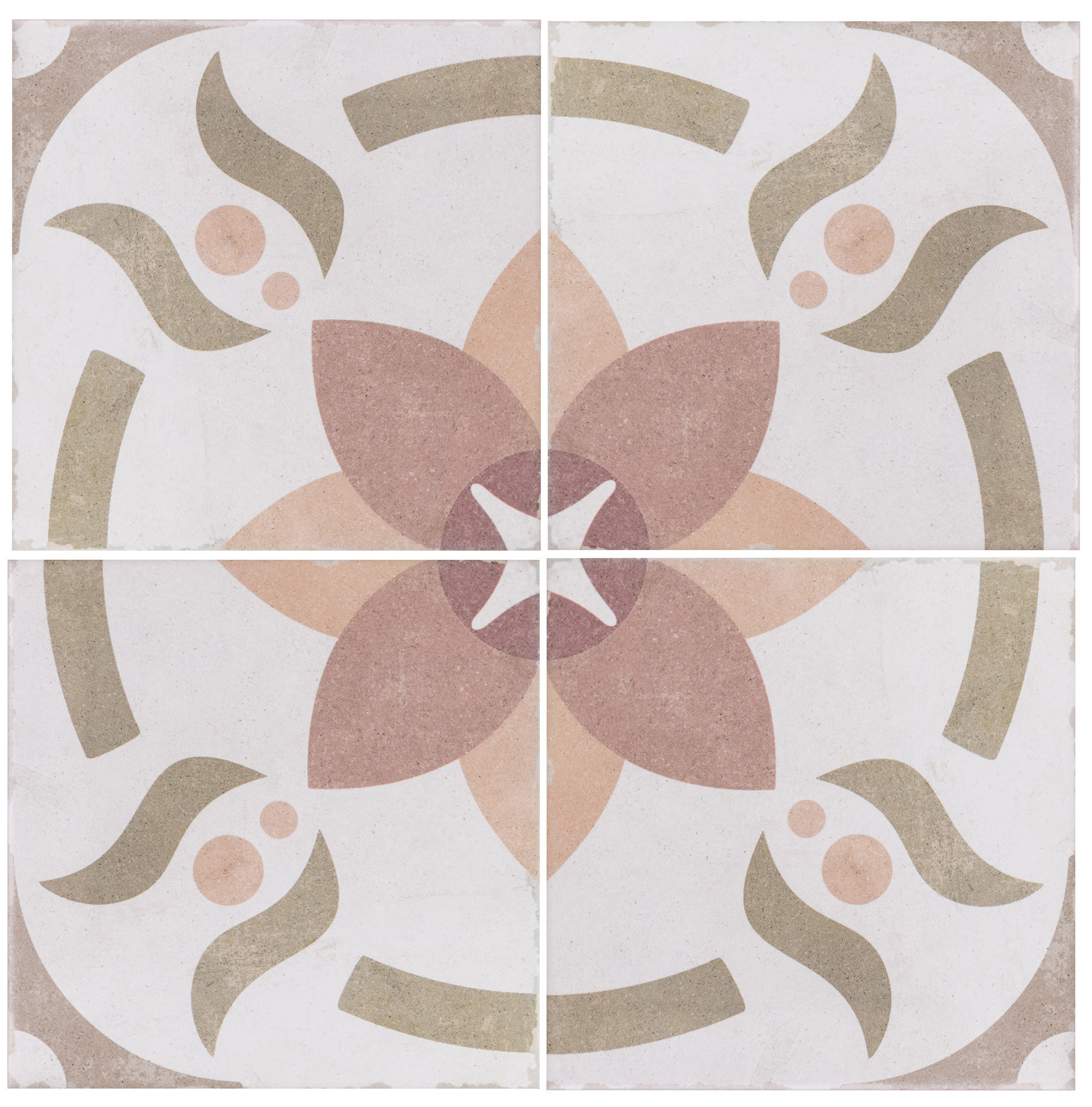 Paloma 200 x 200mm Decorative Matt Porcelain Tile | Temple & Webster AU