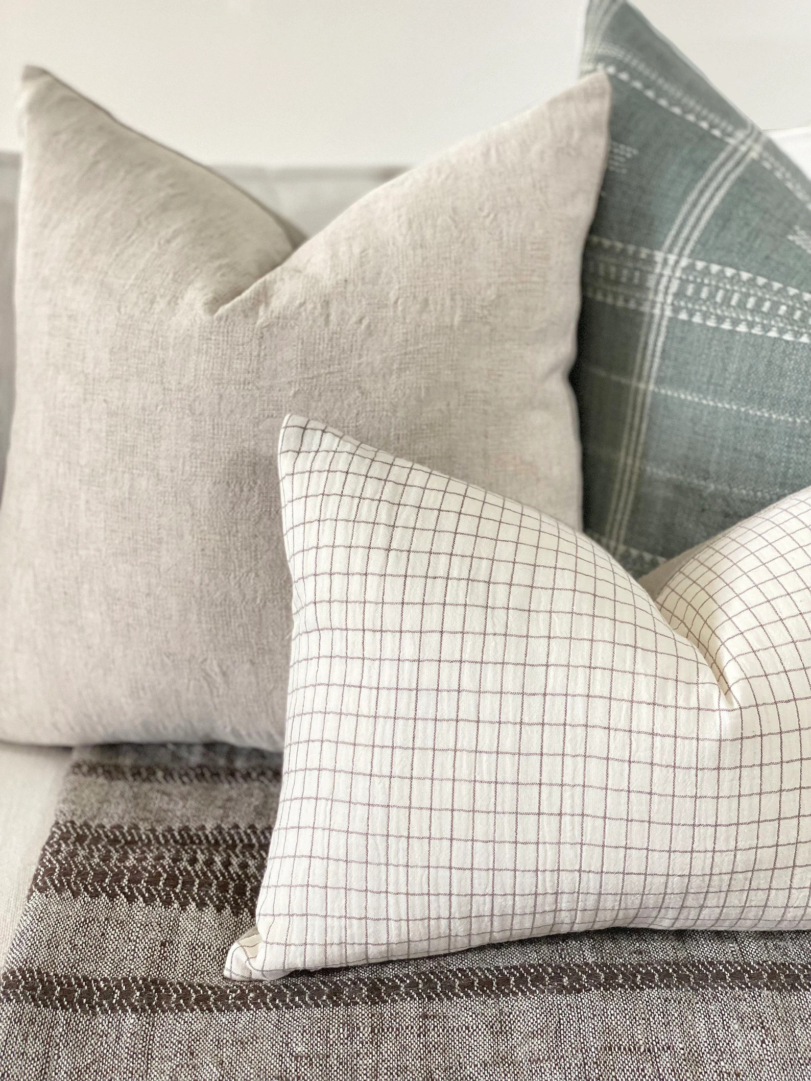 ALDER | Beige Woven Pillow Cover, Hmong Pillow, Farmhouse Pillow, Textured Pillow, Neutral Pillow... | Etsy (Global)