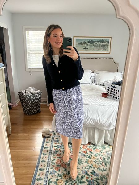 Today’s church outfit! Skirt and shoes are old JCrew but I linked some similar options! 🫶🏼 early spring outfit / teacher outfit / church outfit 

#LTKSeasonal #LTKstyletip