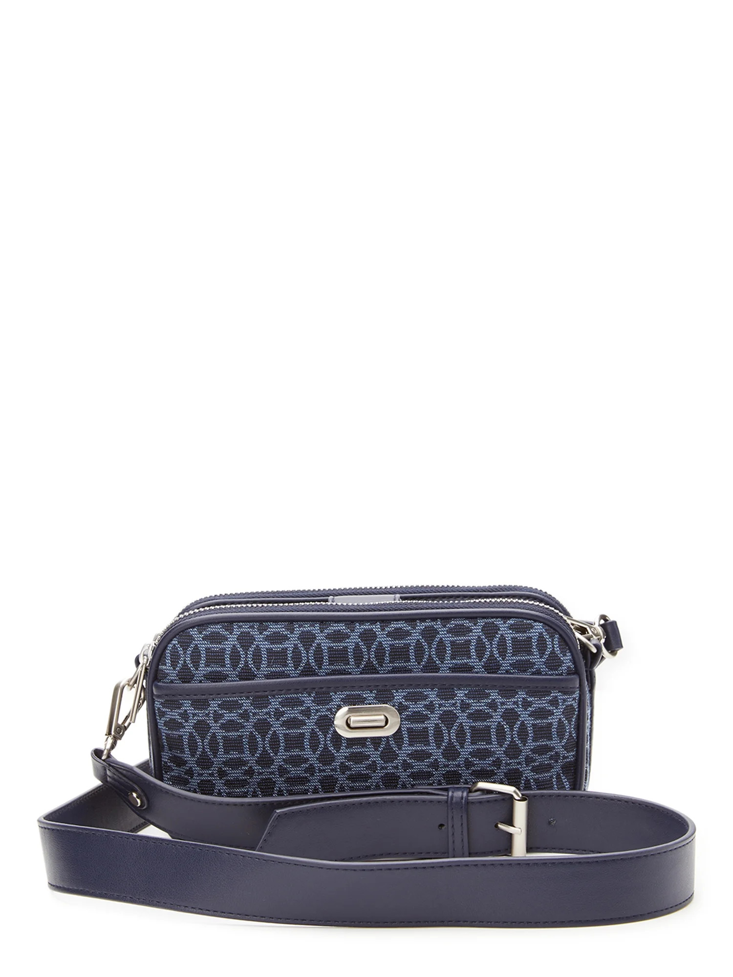 Time and Tru Women's Annamarie Woven Crossbody Bag Blue | Walmart (US)
