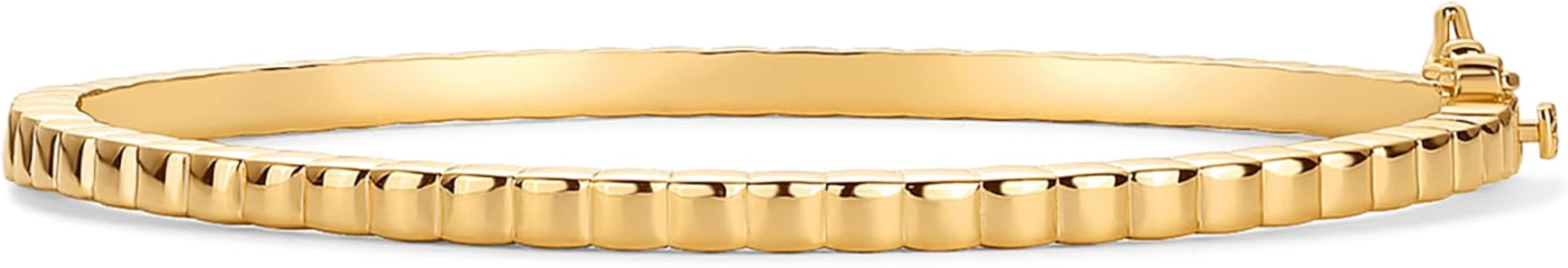 PAVOI 14K Gold Plated Cubic Zirconia Bangle Tennis Bracelets for Women | Classic Love Cuff Bangle... | Amazon (US)