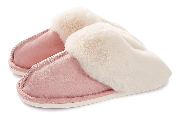 Womens Slipper Memory Foam Fluffy Soft Warm Slip On House Slippers,Anti-Skid Cozy Plush for Indoo... | Amazon (US)