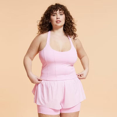 Blogilates Women's Corset Tank Top - Light Pink 1X | Target