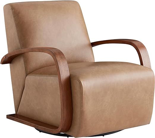 CHITA Swivel Accent Chair, Modern Arm Chair for Living Room, Cognac Brown in Faux Leather with Wa... | Amazon (US)