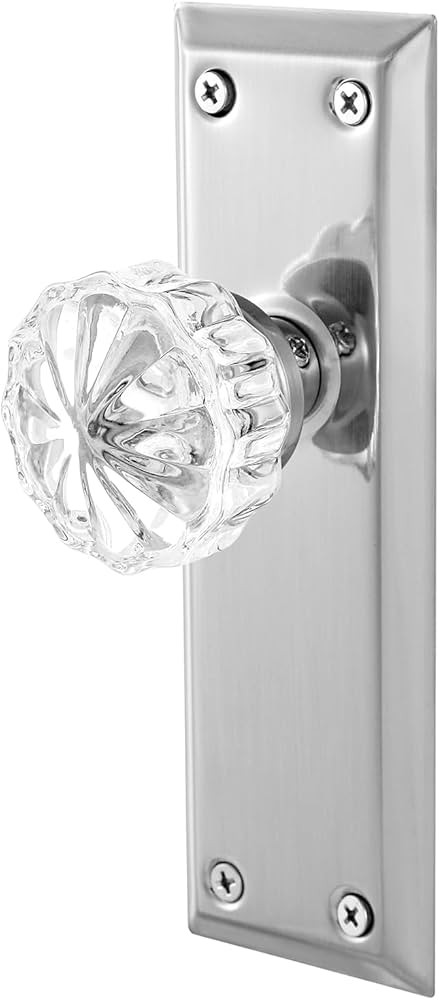 2 Pack Vintage Single Sided Crystal Dummy Door Knobs Interior, Long Plate Antique Glass Dummy Doo... | Amazon (US)
