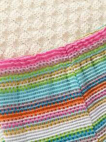 SHEIN Vintaside Kids Baby Girl 2 Pieces Fringed Strap Outfit, Colorful Striped Tank Top & Loose C... | SHEIN