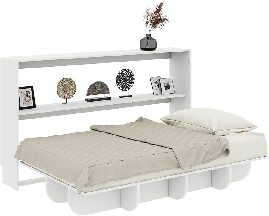 Twin Size Murphy Bed, Horizontal Hideaway Wall Bed, Manual Fold, Space Saving Furniture, Folding ... | Amazon (US)