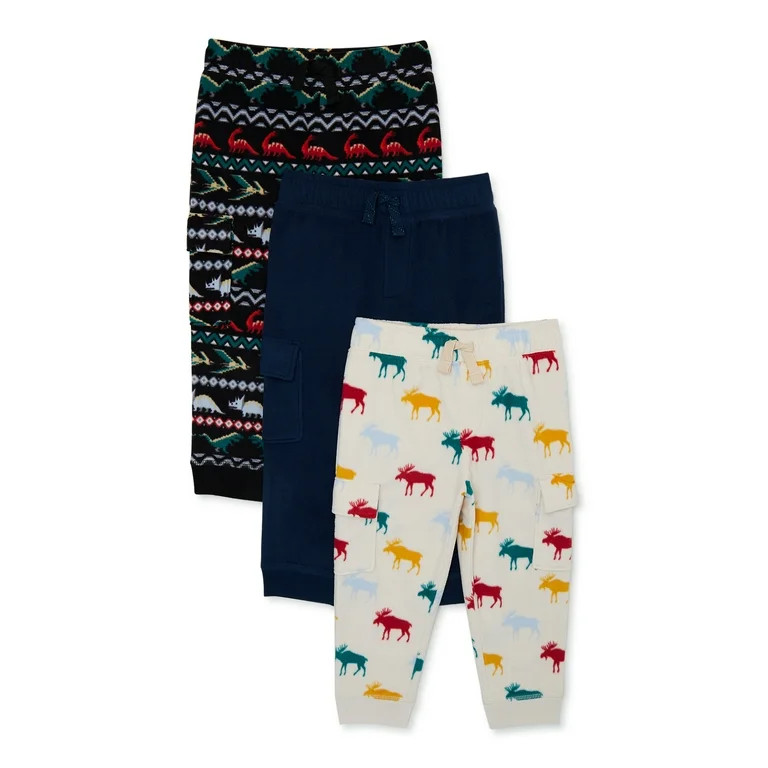 Garanimals Baby and Toddler Boy Microfleece Cargo Jogger Pants, 3-Pack, Sizes 12M–5T - Walmart.... | Walmart (US)