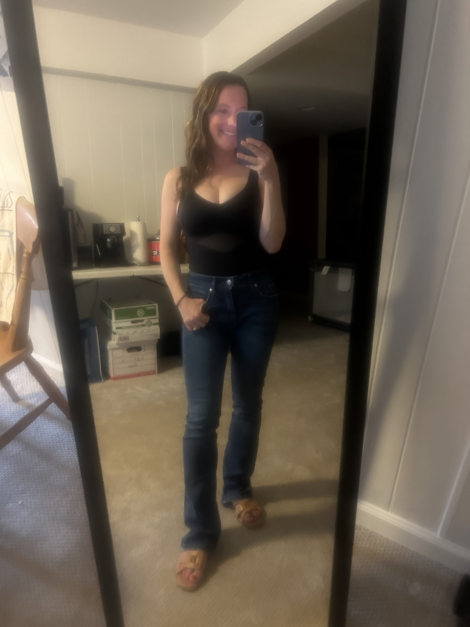 Black Bodysuit with flared jeans for the date night win 

#LTKSeasonal #LTKstyletip #LTKfindsunder100